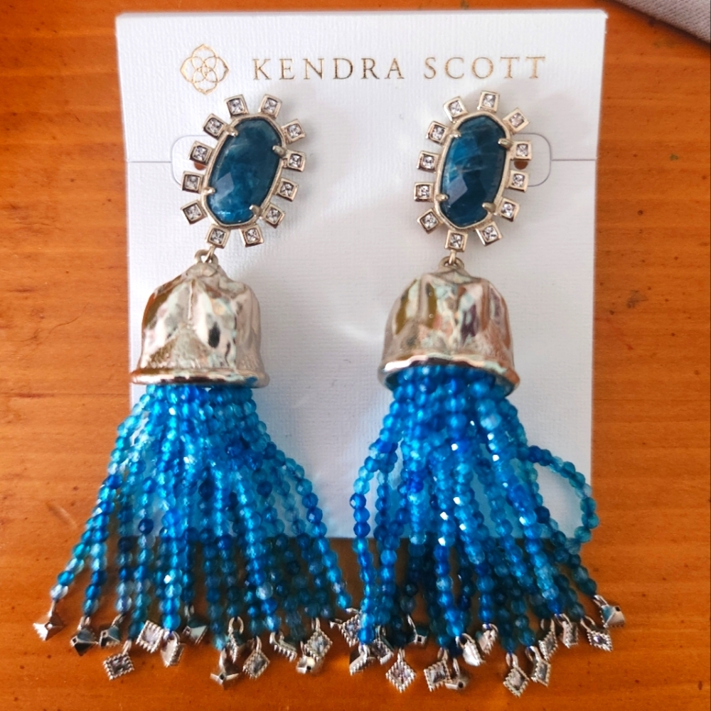 New Kendra Scott Decker Tassel Earrings in Blue